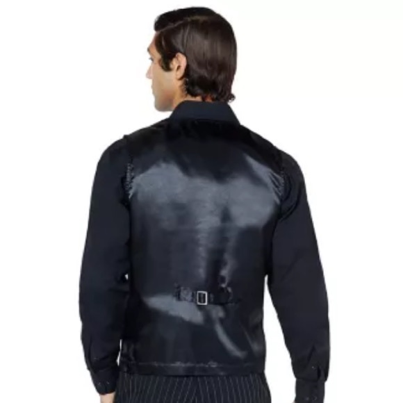 🖤Spirit Halloween Men’s Gangster Costume Pinstriped Vest With Hat🖤 - Picture 2 of 16